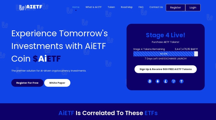 Screenshot of aietftoken.com