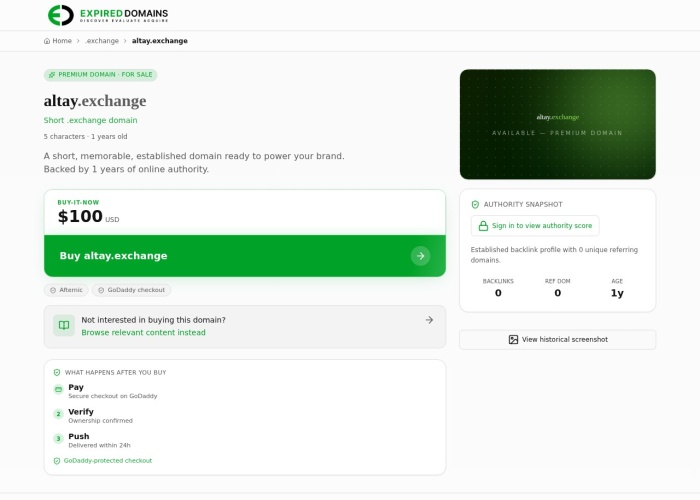 Screenshot of altay.exchange