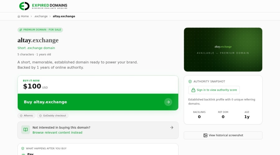 Screenshot of altay.exchange