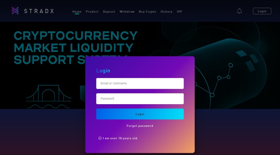 Screenshot of app.stradxlayer.com