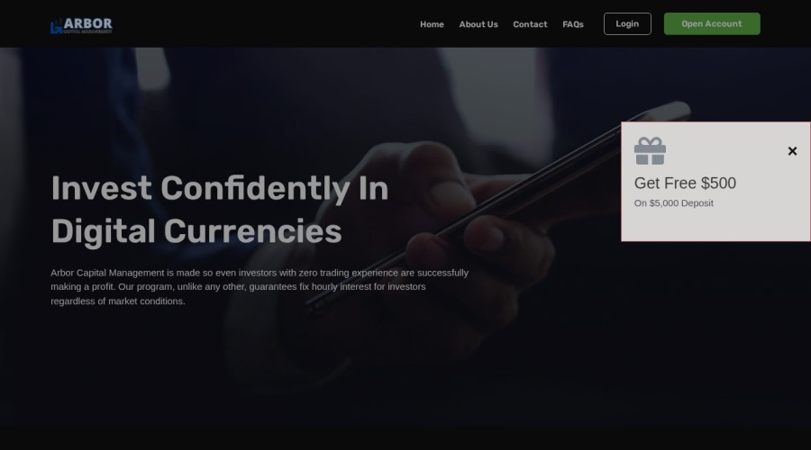 Screenshot of arborcapmgt.com