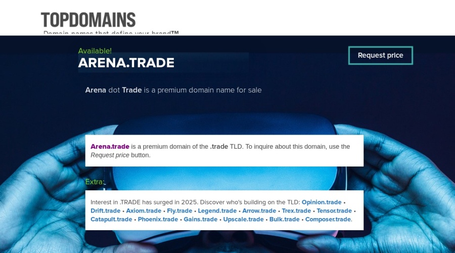 Screenshot of arena.trade