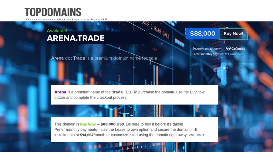 Screenshot of arena.trade