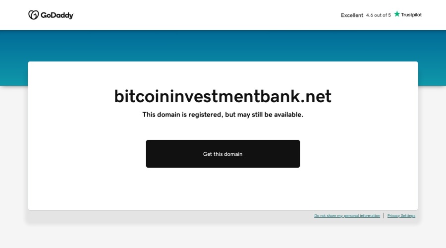 Screenshot of bitcoininvestmentbank.net