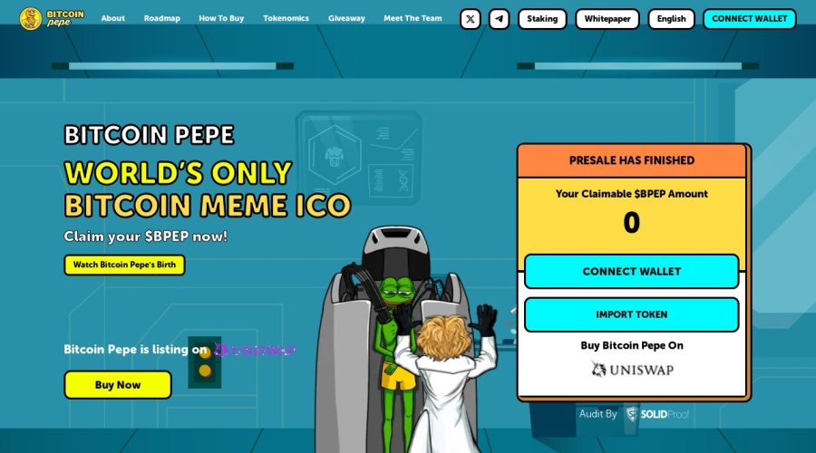 Screenshot of bitcoinpepe.co