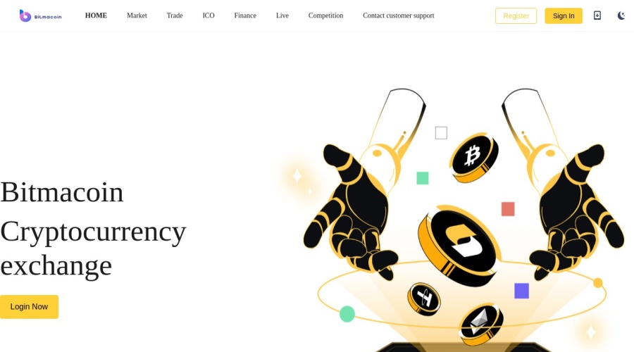 Screenshot of bitmacoin.com