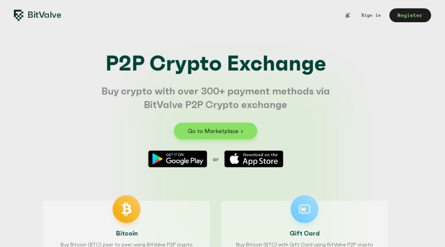 Screenshot of bitvalve.com