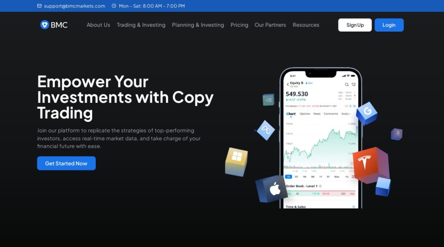 Screenshot of bmcmarkets.com