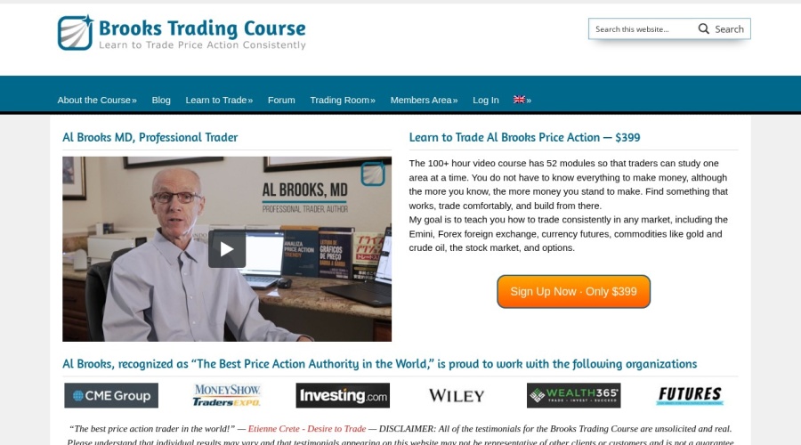Screenshot of brookstradingcourse.com