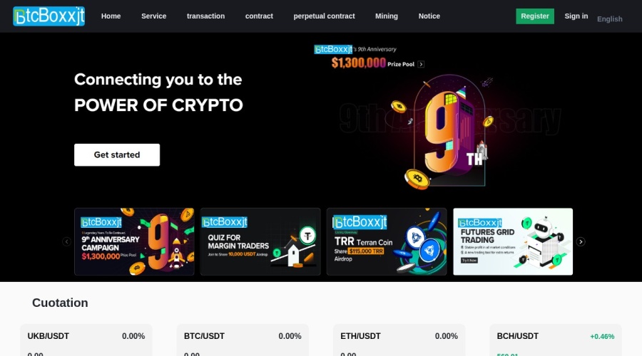 Screenshot of btcboxxjt.cc