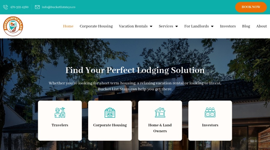 Screenshot of bucketliststays.co