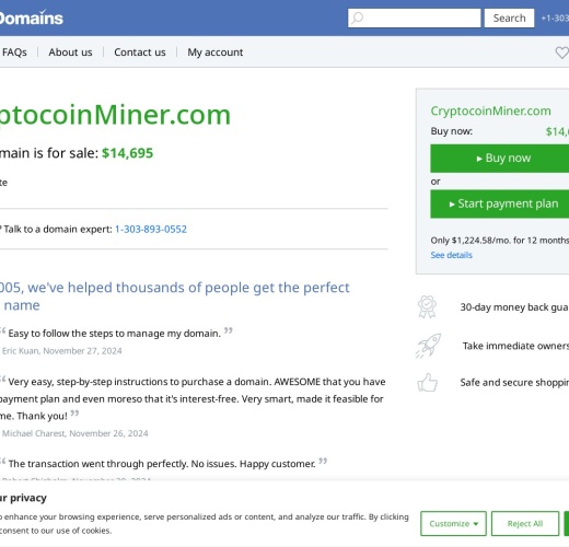 Screenshot of cryptocoinminer.com