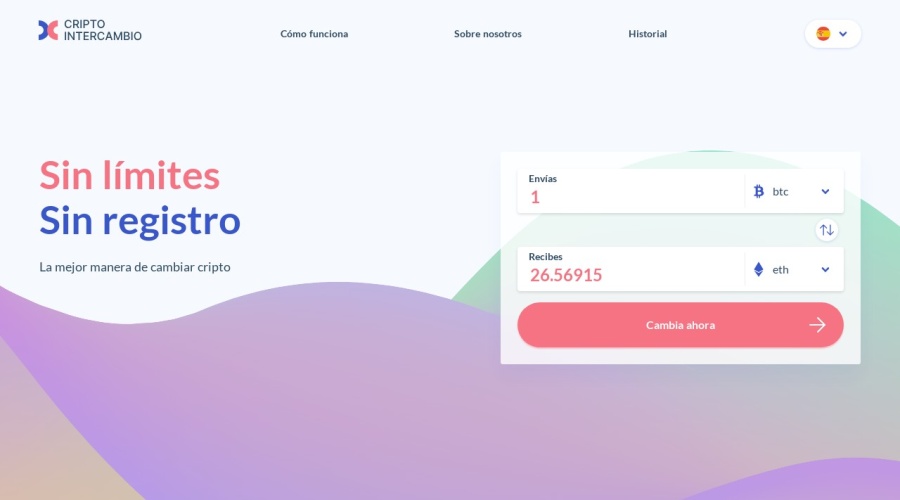 Screenshot of cryptointercambio.com