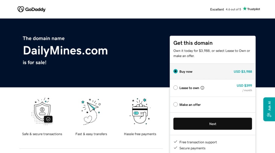 Screenshot of dailymines.com