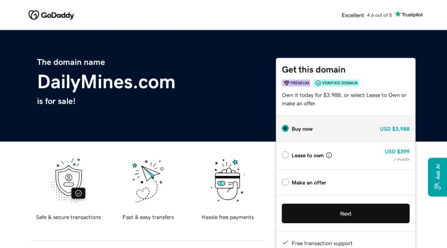 Screenshot of dailymines.com