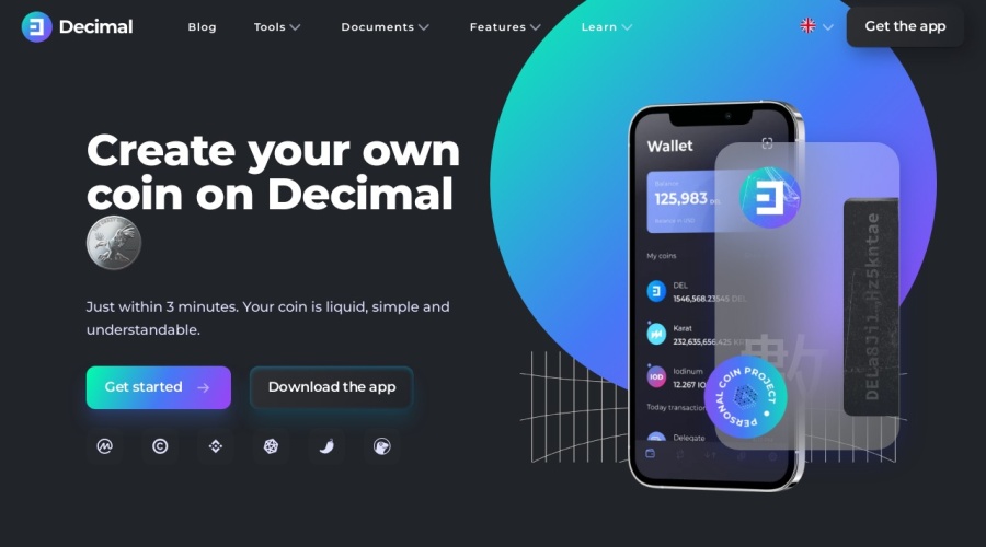 Screenshot of decimalchain.com