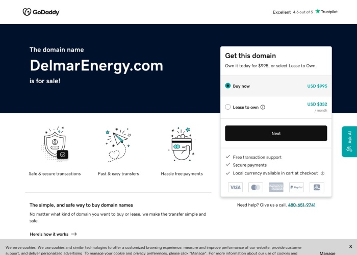 Screenshot of delmarenergy.com
