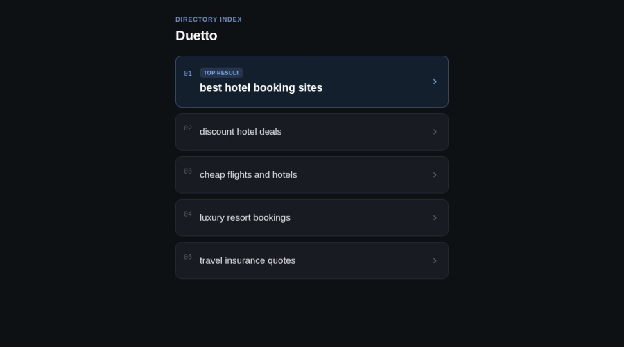 Screenshot of duetto.cc