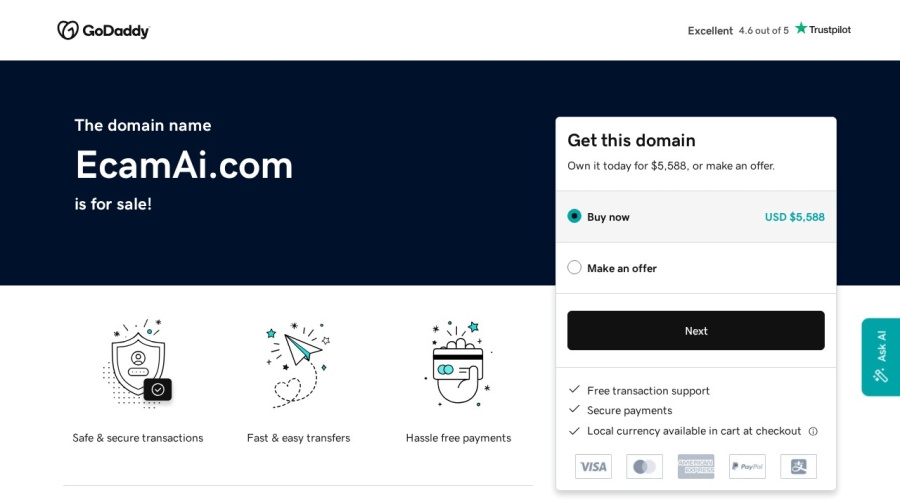 Screenshot of ecamai.com