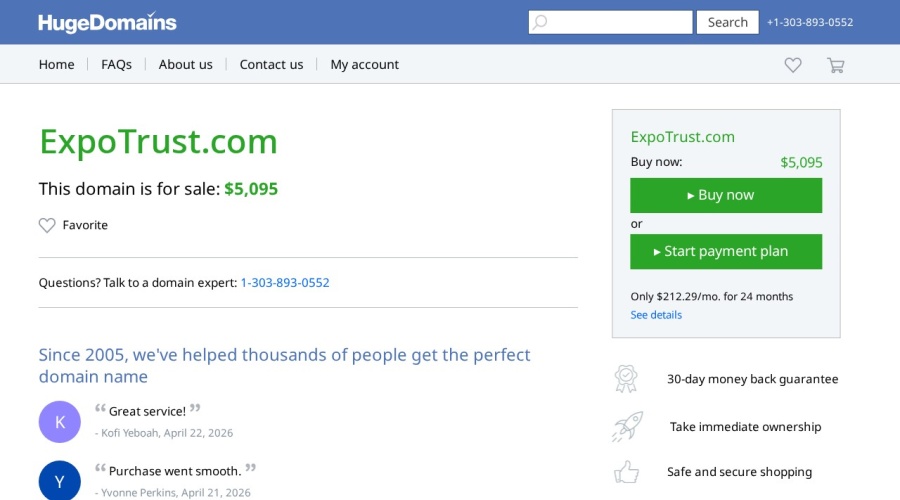 Screenshot of expotrust.com