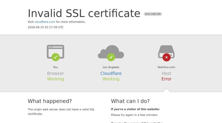 Screenshot of fedclinv.com