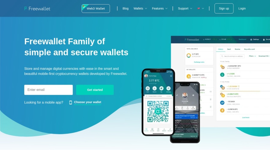 Screenshot of freewallet.org