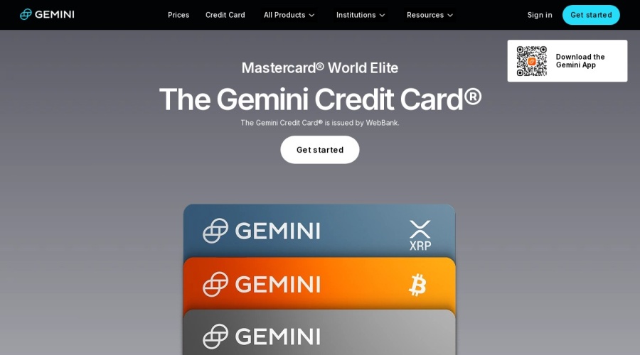 Screenshot of gemini.com
