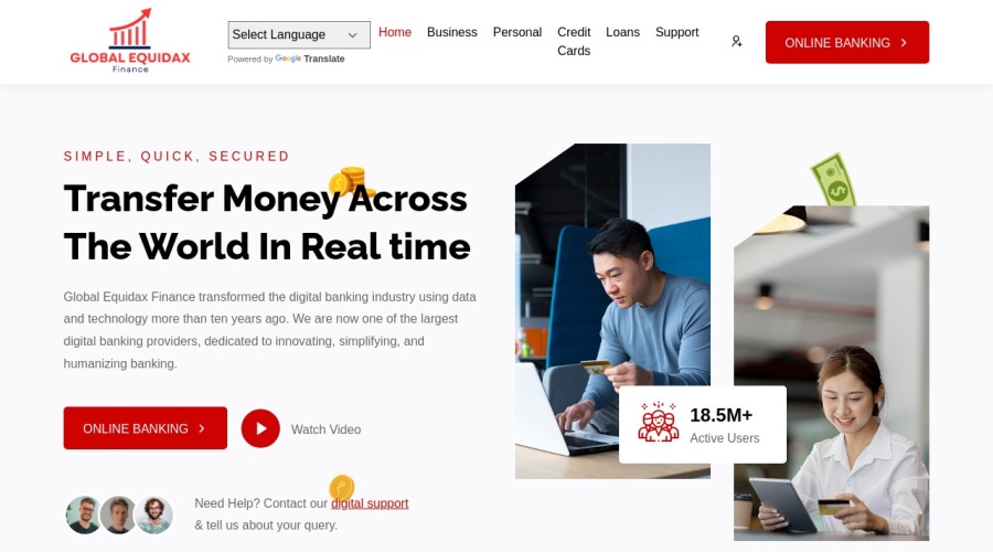 Screenshot of globalequidax.com