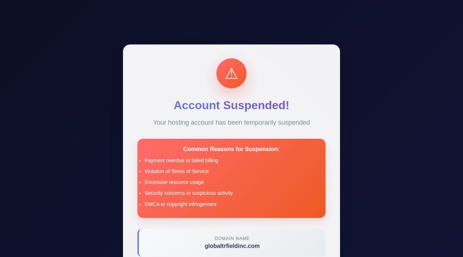 Screenshot of globaltrfieldinc.com