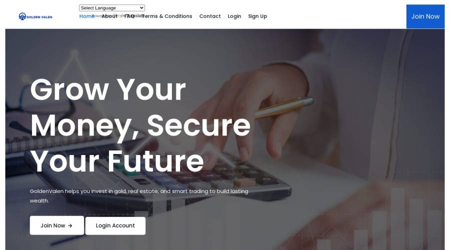 Screenshot of goldenvalen.com