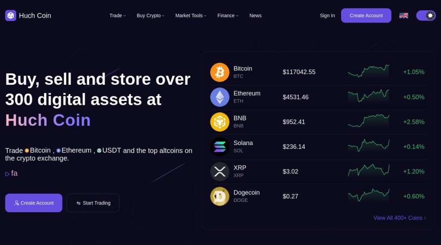 Screenshot of huchcoin.com