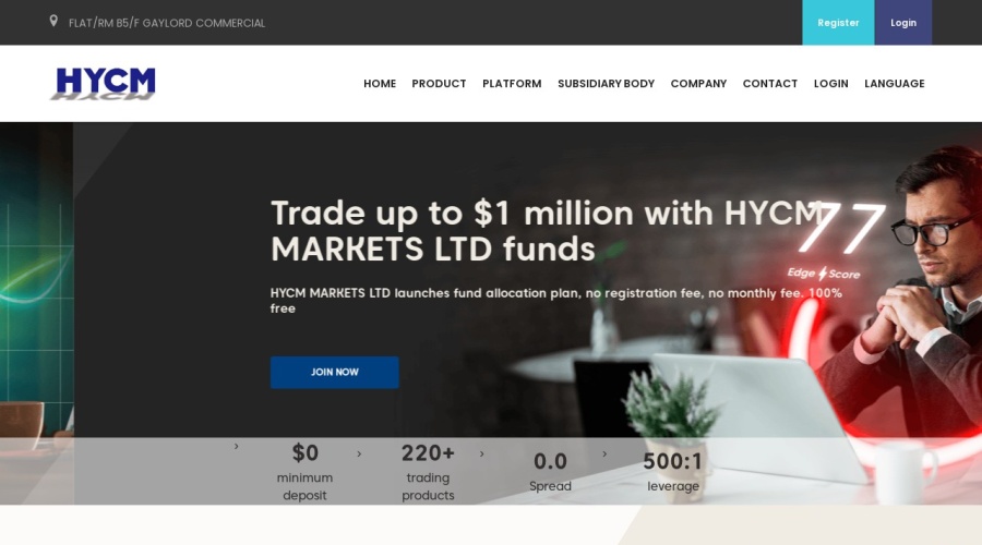 Screenshot of hycmforexltd.com