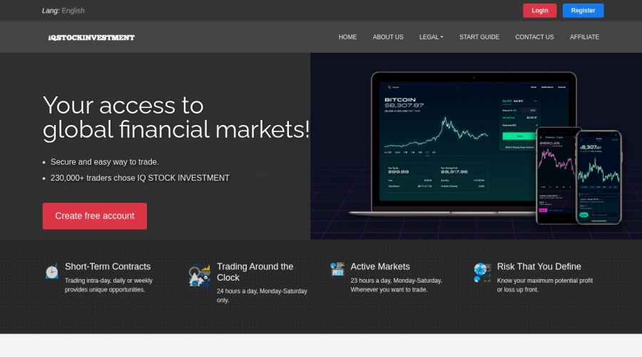 Screenshot of iqstockinvestment.com
