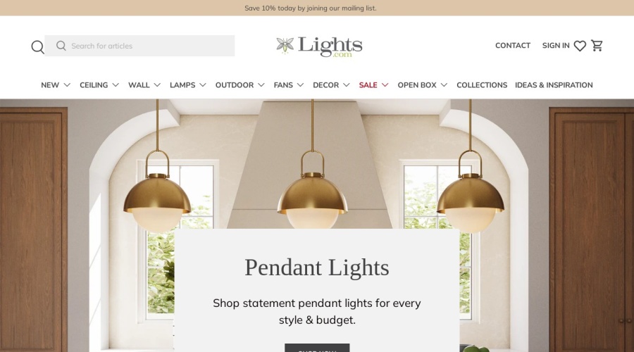 Screenshot of lights.com