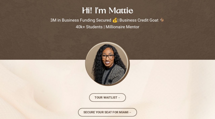Screenshot of mattiegaffney.com