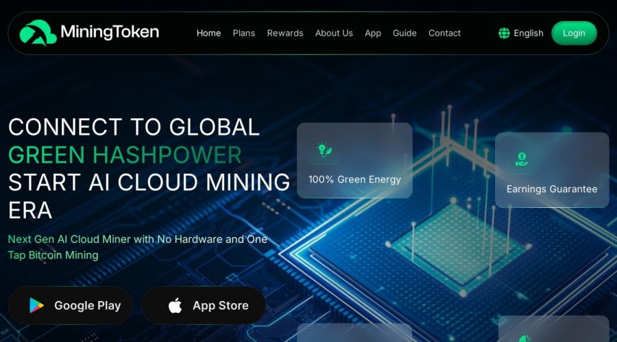 Screenshot of miningtoken.com