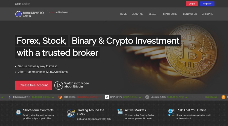 Screenshot of muncryptoearns.net