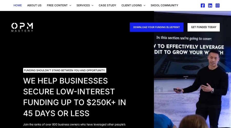 Screenshot of opmmastery.io