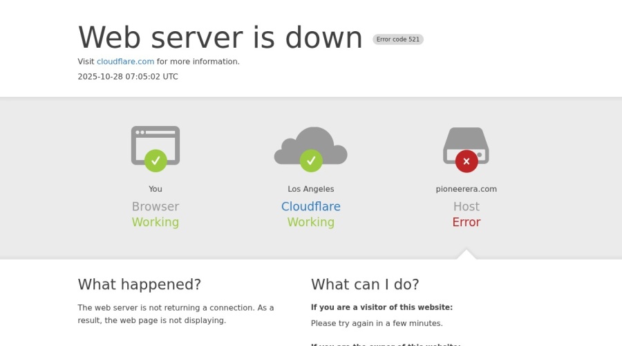 Screenshot of pioneerera.com