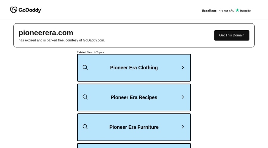 Screenshot of pioneerera.com