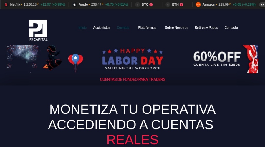 Screenshot of pjcapitalx.com