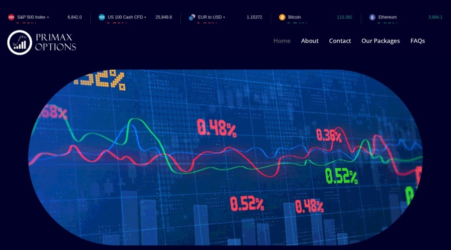 Screenshot of primaxoptions.com