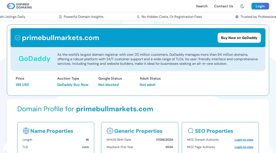 Screenshot of primebullmarkets.com