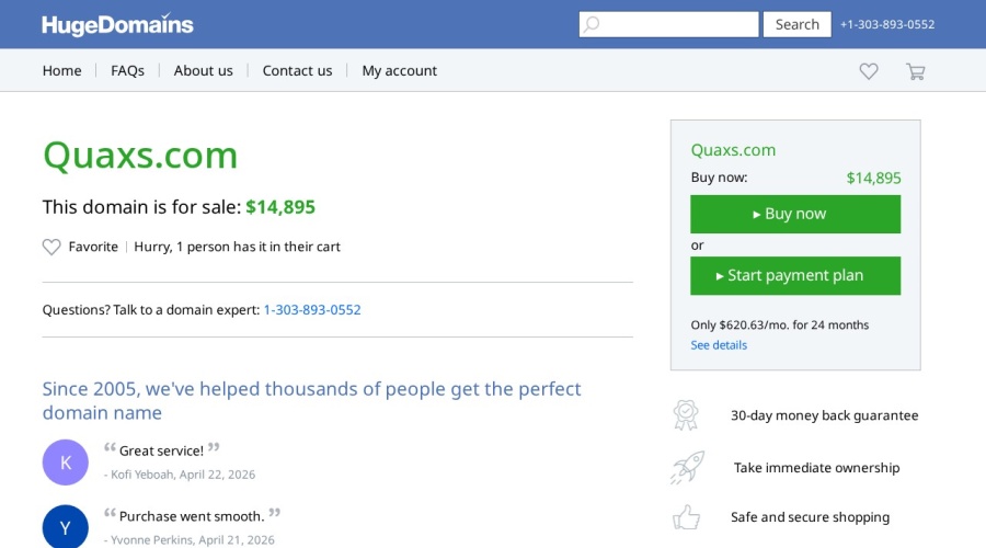 Screenshot of quaxs.com