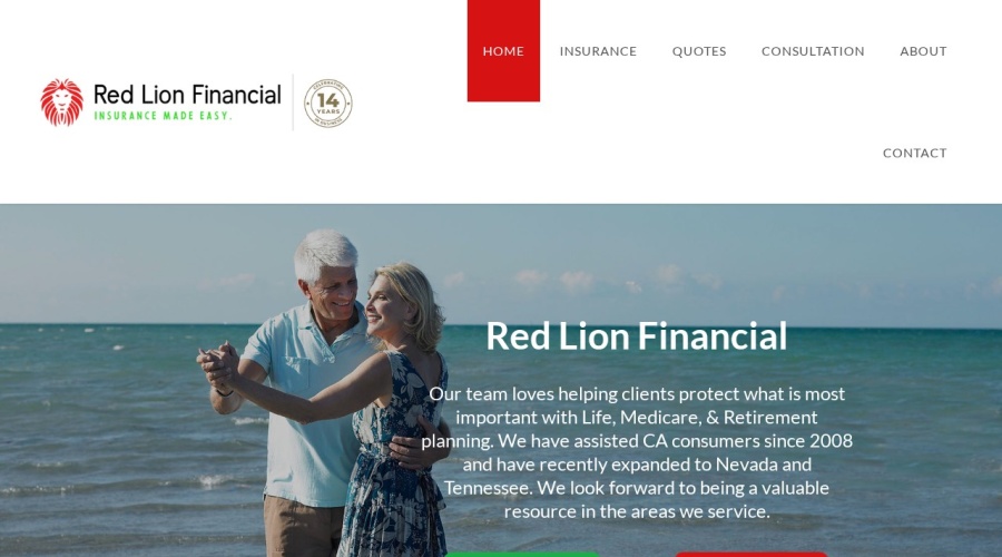 Screenshot of redlionfinancial.com
