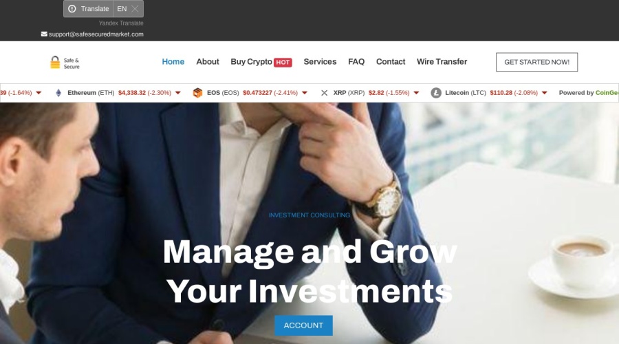Screenshot of safesecuredmarket.com