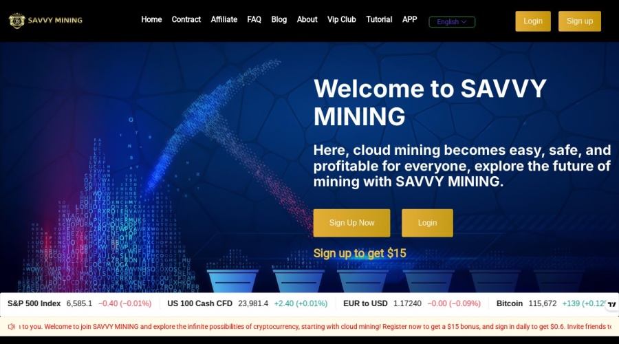 Screenshot of savvymining.com