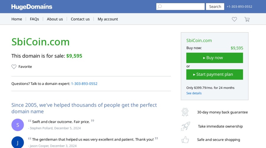 Screenshot of sbicoin.com