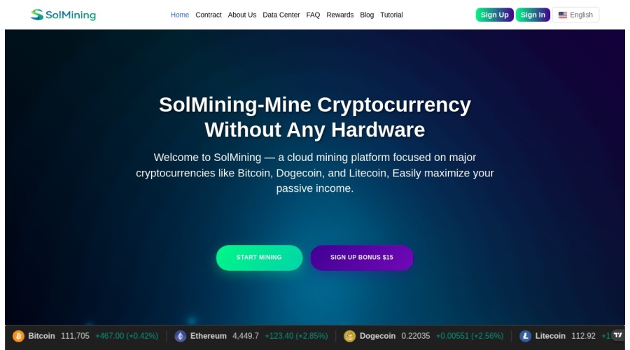 Screenshot of solmining.com