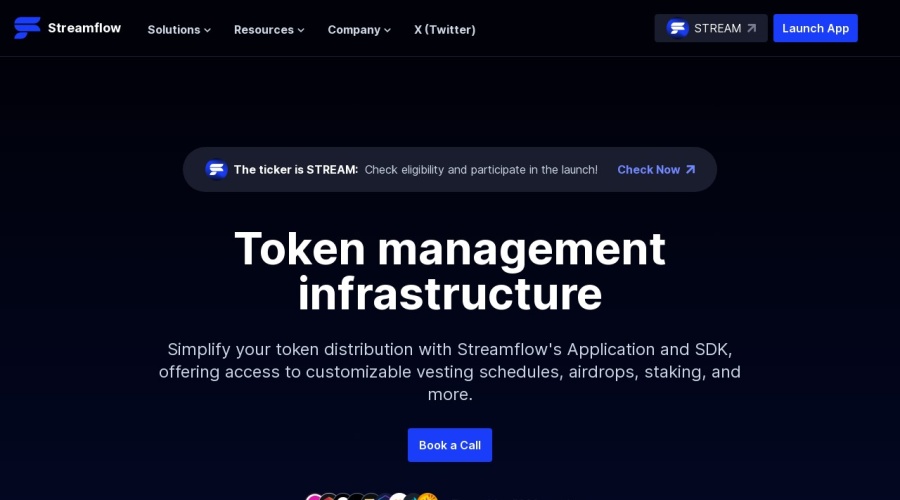 Screenshot of streamflow.finance